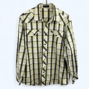 Rocawear Classic Mens Western Plaid Button Down Shirt XXL